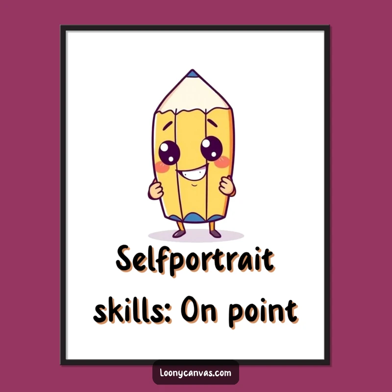 Funny Free Printable Wall Art: Cheeky Pencil Drawing Itself, Downloadable Art