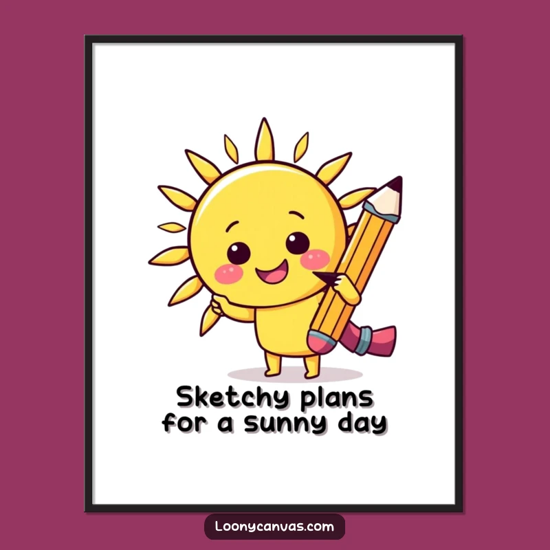 Funny Free Printable Wall Art: Cheerful Pencil Sketching, Downloadable Art for a Bright Home