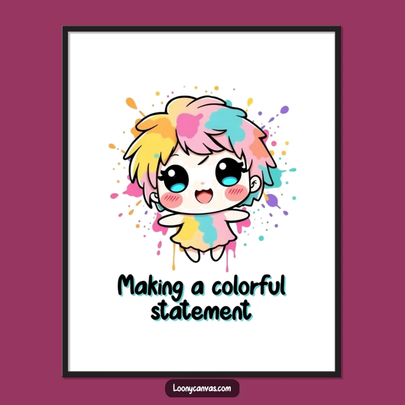 Funny Free Printable Wall Art: Colorful Ink Splash - DIY Downloadable Decor