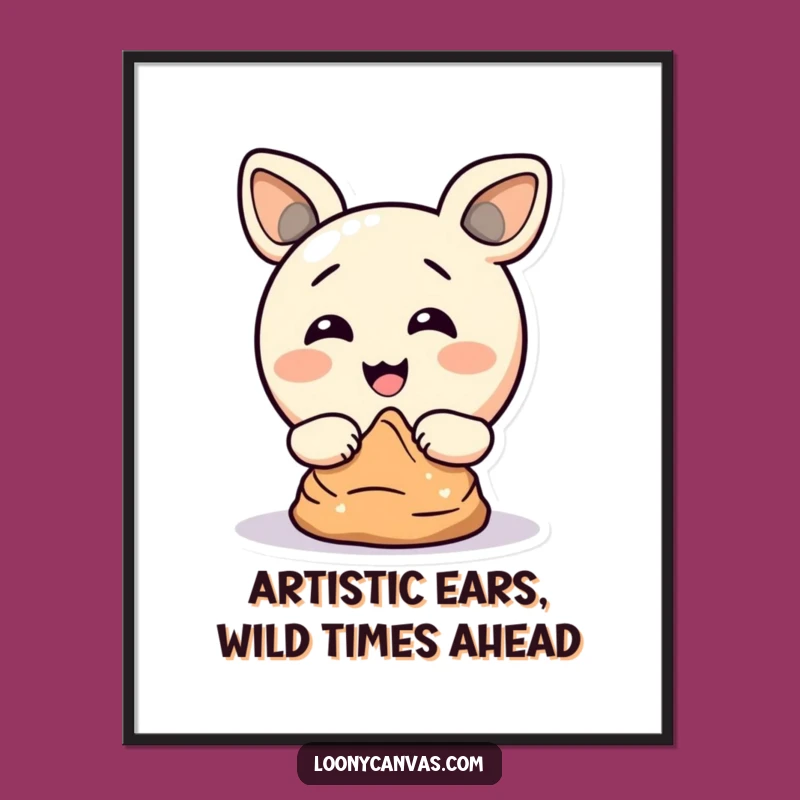 Funny Free Printable Wall Art: Ear Sculptor Circle Character - Hilarious Downloadable Decor