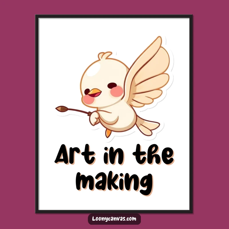 Funny Free Printable Wall Art: Flying Chisel Creating Abstract Art