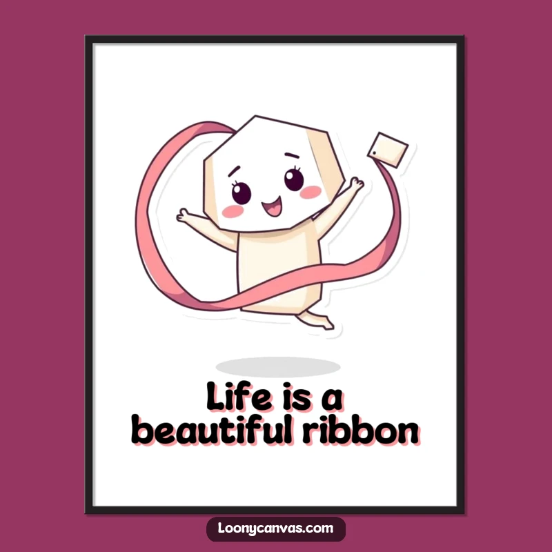 Funny Free Printable Wall Art: Geometric Ribbon Downloadable Decor