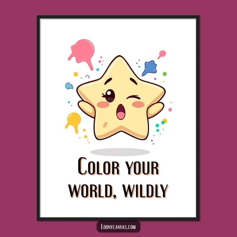 Funny Free Printable Wall Art: Star Paint Splatter Downloadable Decor