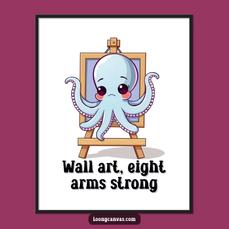 Funny Printable Wall Art: Octopus Hanging Painting Free Downloadable Art for Home