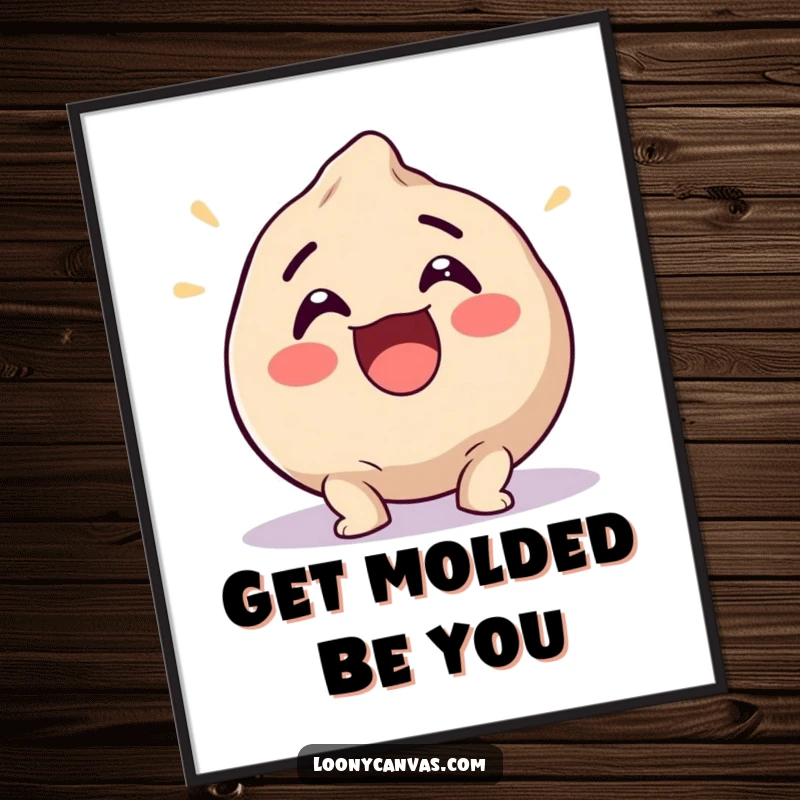 Funny Free Printable Wall Art: An excited clay ball contorting itself into a hilarious and unexpected shape.