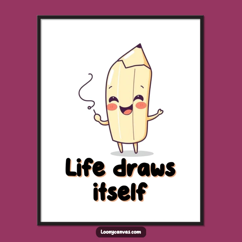 Funny Free Printable Wall Art: Playful Pencil Squiggle, Creative Downloadable Decor