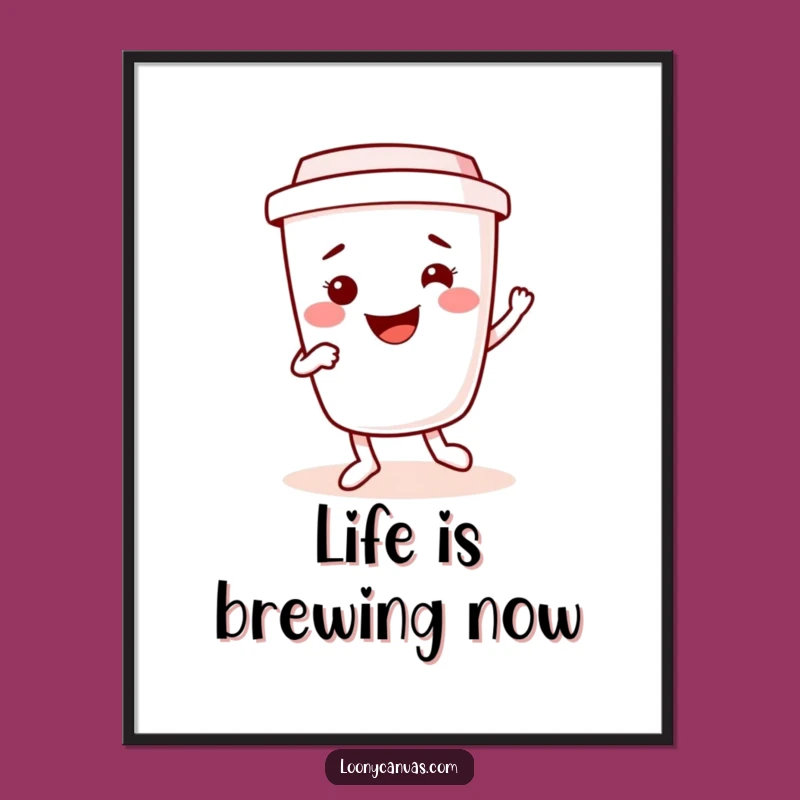 Free Printable Wall Art: Funny Coffee Cup Jig, Quirky DIY Decor