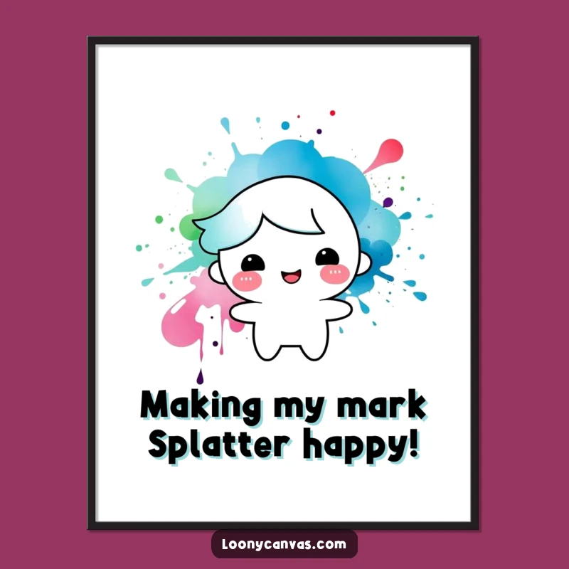 Free Printable Happy Ink Splatter Wall Art - Joyful Downloadable Art!