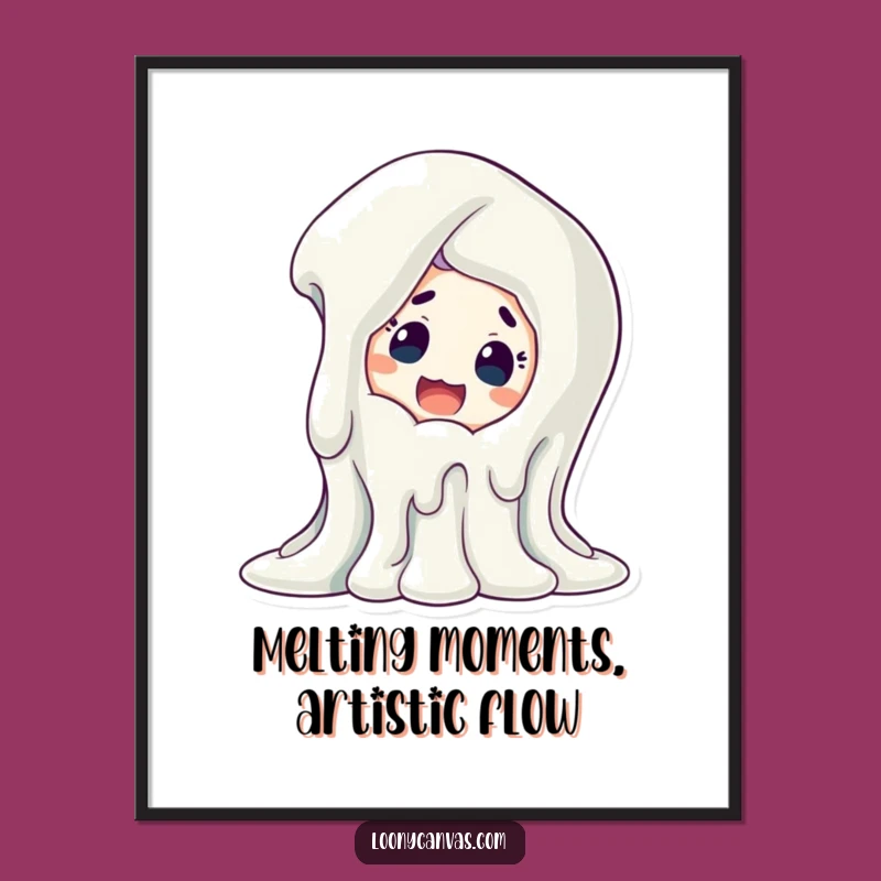 Free Printable Wall Art: Surprised Character Melting Sculpture - Quirky Downloadable Decor