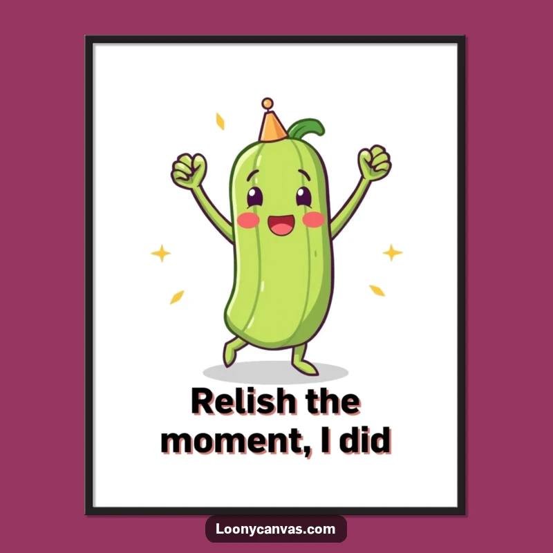 Free Printable Pickle Wall Art: Triumphant Victory Dance Humorous Downloadable Decor