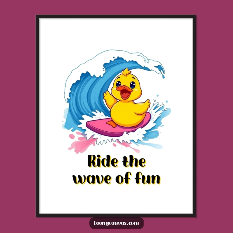 Funny Free Printable Wall Art: Rubber Ducky Surfing, Downloadable Art for a Playful Space