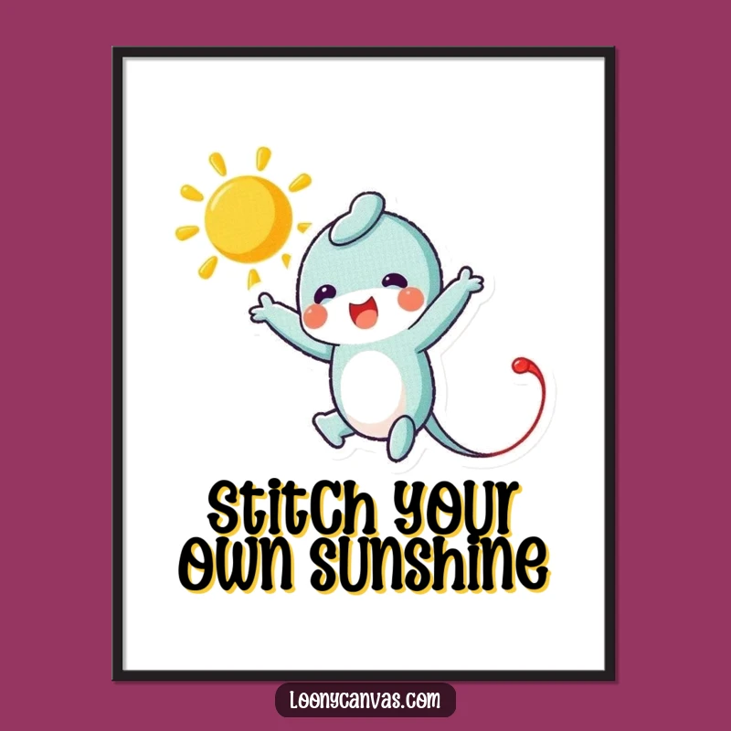 Funny Free Printable Wall Art: Needle Stitching a Bright Sun
