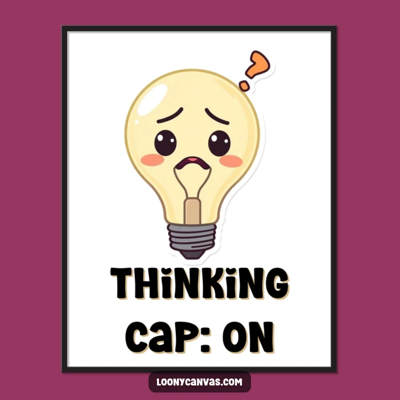 Funny Free Printable Wall Art: Confused Lightbulb 'What Now?' Humorous Downloadable Decor