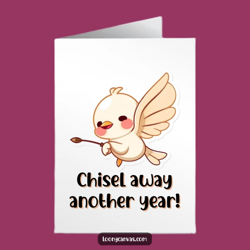 Free Printable Birthday Card: Funny Flying Chisel DIY Downloadable Gift