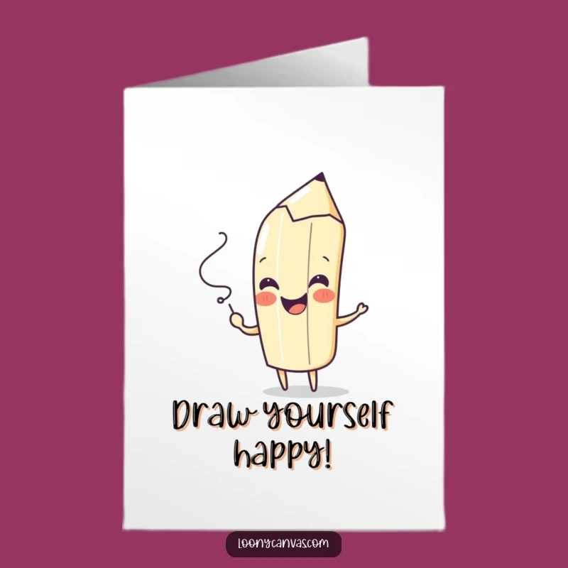 Free Printable Birthday Card: Funny Pencil Squiggle, Creative Downloadable Gift