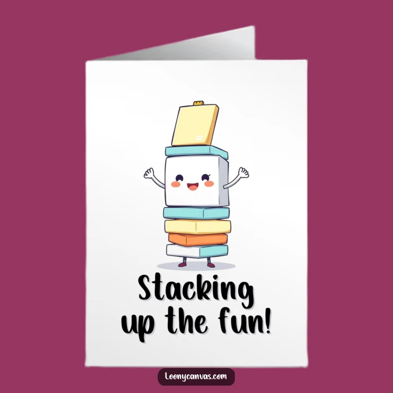 Free Printable Birthday Card: Cube Canvas Stack Funny Downloadable Gift
