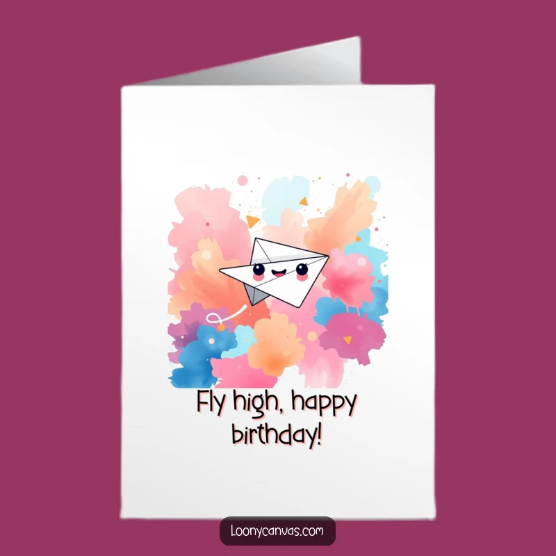 Free Printable Birthday Card: Paper Airplane Flight - Downloadable Funny Birthday Gift
