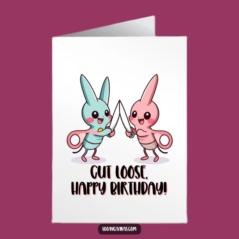 Free Printable Birthday Card: Scissors Duel Fun - Downloadable Funny Gift for Cut-Ups