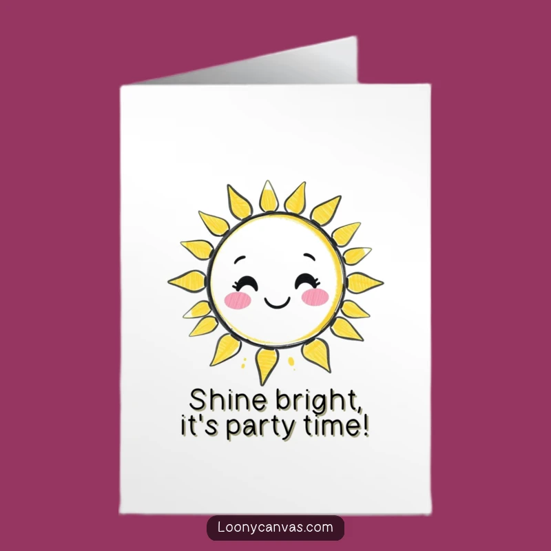 Free Printable Birthday Card: Wobbly Sun by Kawaii Chalk, Funny Downloadable Gift