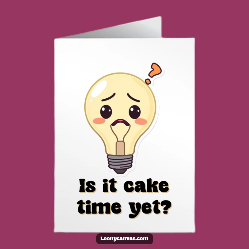 Free Printable Funny Birthday Card: Confused Lightbulb Asking About Age, Downloadable Gift