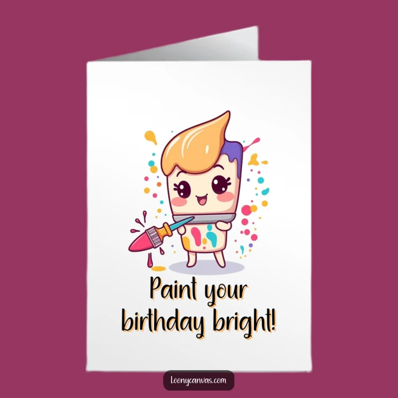 Free Printable Paintbrush Birthday Card: Manic Splatter Fun Downloadable Gift