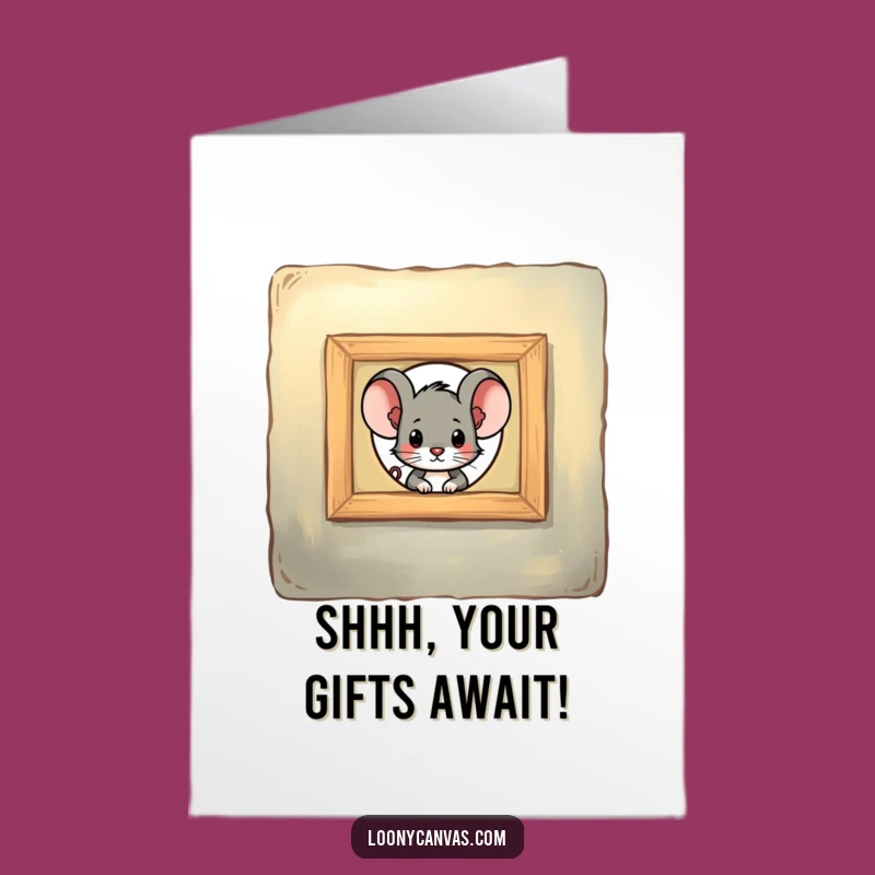 Funny Free Printable Mouse Birthday Card - Curious Peek Downloadable Gift for Him or Her