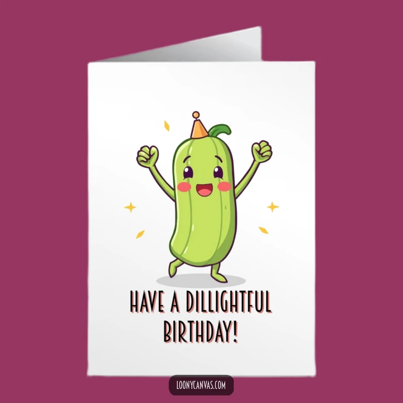 Free Printable Pickle Birthday Card: Triumphant Victory Dance Humorous Downloadable