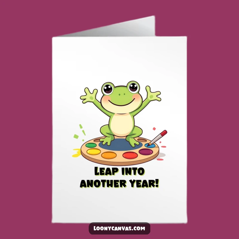 Free Printable Frog Birthday Card - Joyful Jump Downloadable Gift for Art Lovers