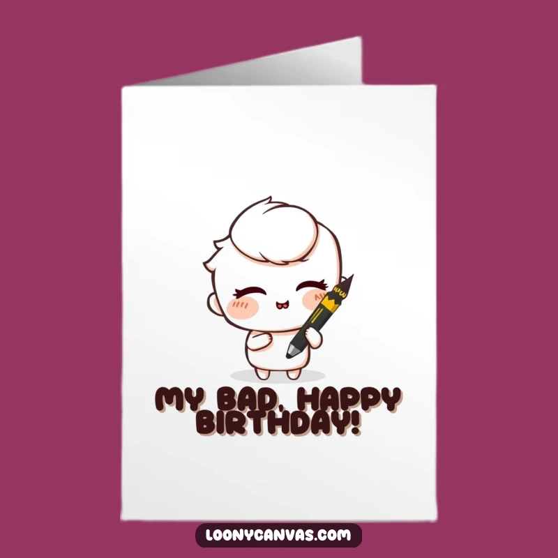 Free Printable Mischievous Charcoal Birthday Card - Funny Downloadable Art for a Smudged Surprise!
