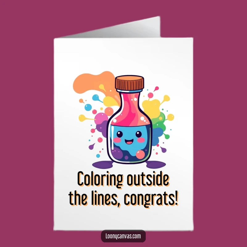 Free Printable Congrats Card: Ink Bottle Character, Funny Downloadable Gift for Achievements