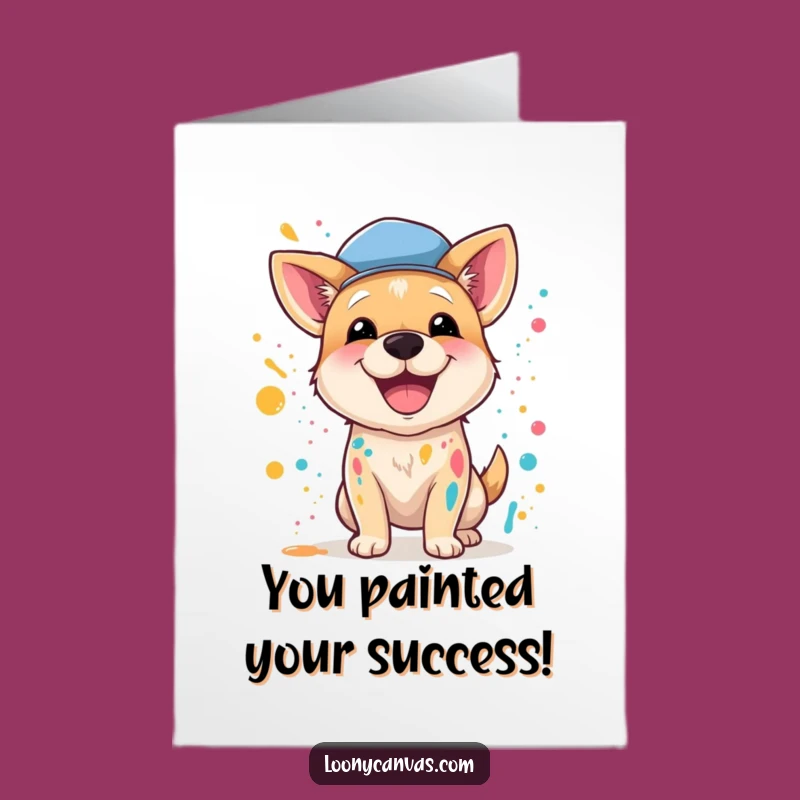 Free Printable Artist Dog Congrats Card - Funny Dog Art, Downloadable & Print at Home