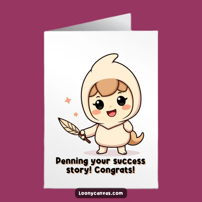 Free Printable Congrats Card: Cheerful Quill Writer Funny Downloadable Gift