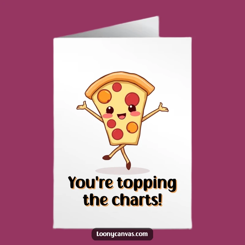 Free Printable Congrats Card: Kawaii Pizza Ballet Funny Downloadable Greeting