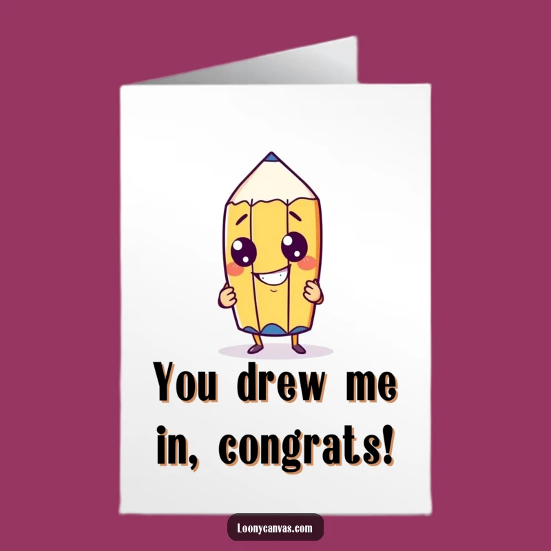Free Printable Congrats Card: Pencil Artist Celebrating Achievement, Downloadable Gift