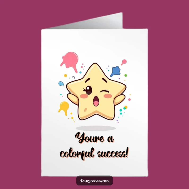 Free Printable Congrats Card: Star Paint Splatter Funny Downloadable Gift