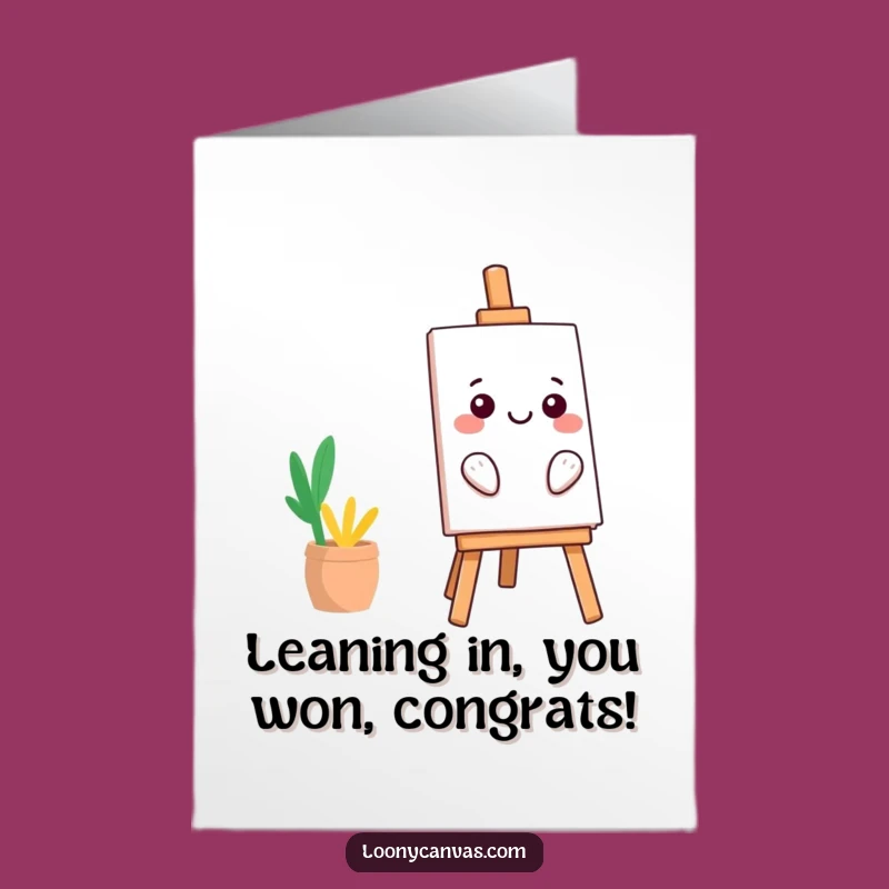 Free Printable Congratulations Card: Kawaii Easel's Smile for a Wobbly Victory