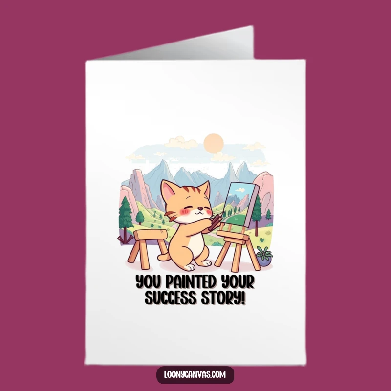 Funny Cat Congratulations Card Free Printable: Masterpiece in Progress Downloadable Gift