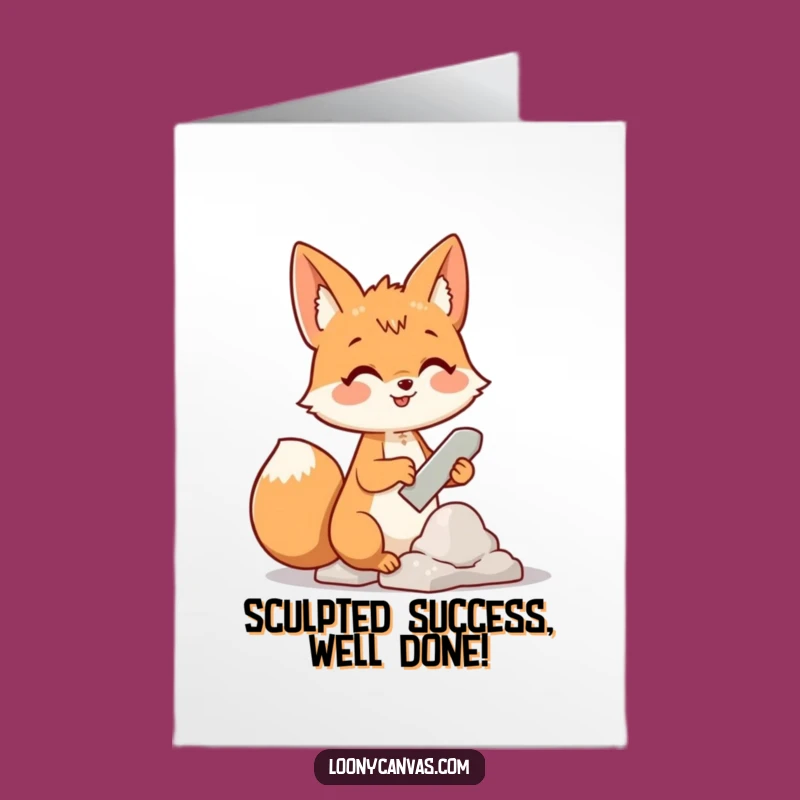 Free Printable Cloud Artist Fox Congrats Card - Funny Fox Art, Downloadable Gift