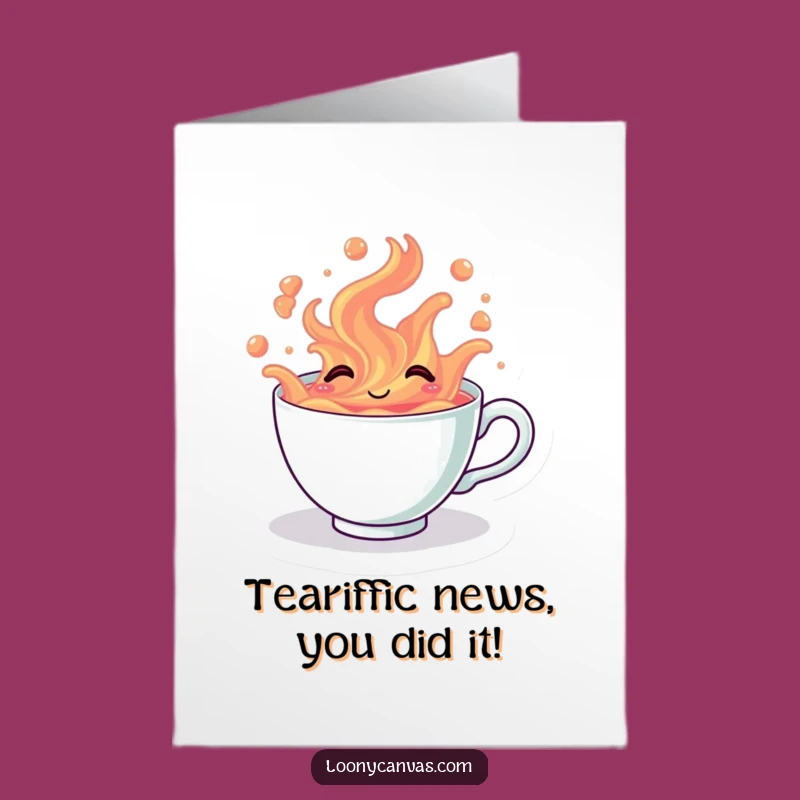 Giggling Teacup Congrats Card: Free Printable Art for a Joyful Celebration