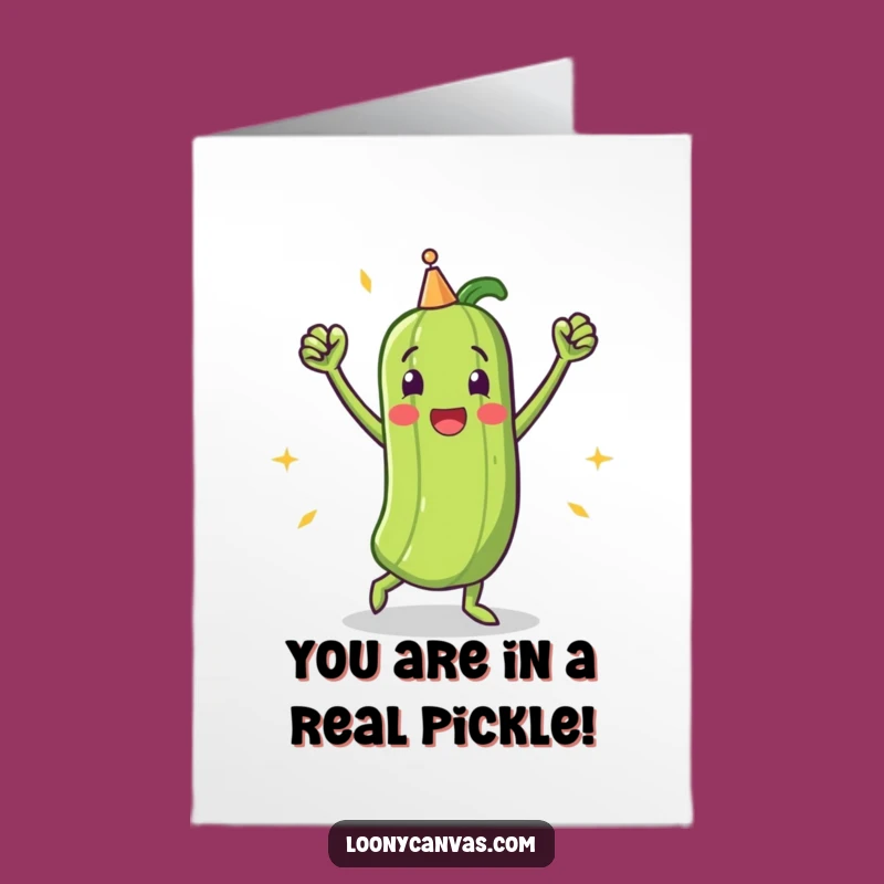 Free Printable Pickle Congrats Card: Triumphant Victory Dance Humorous Downloadable