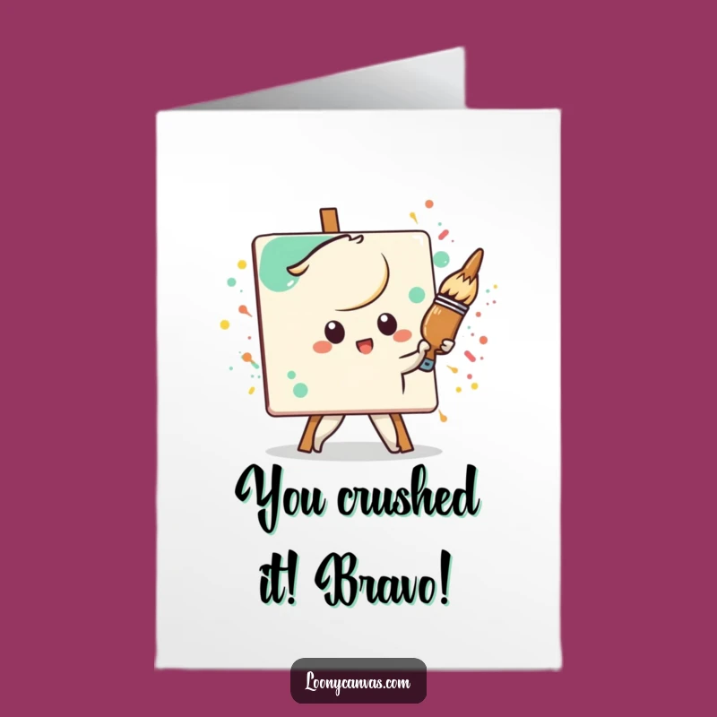 Congratulations Free Printable Card: Kawaii Painter - Your Masterpiece Achievement!