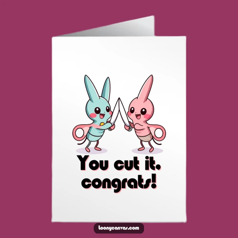 Free Printable Congratulations Card: Scissors Duel Victory - Downloadable Funny Gift