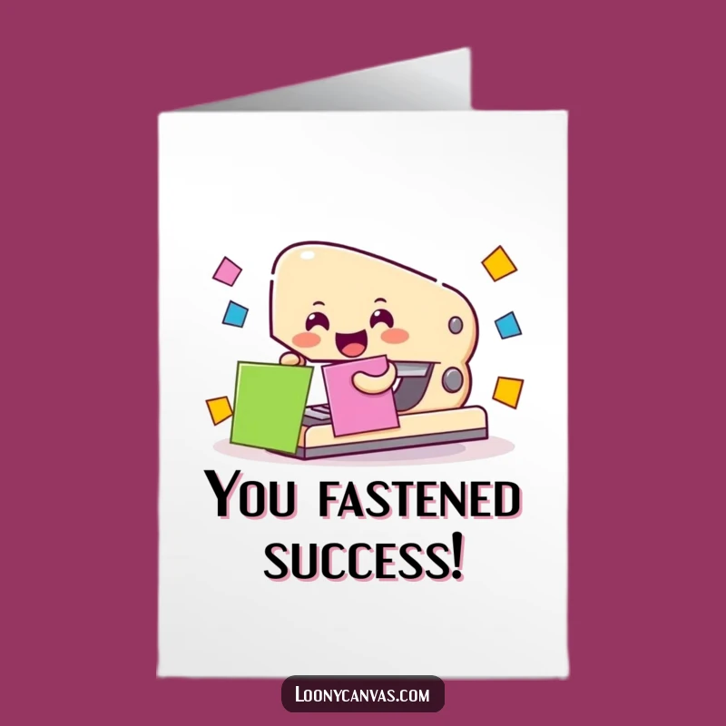 Free Printable Stapler Congrats Card: Colorful Achievement Binding Downloadable Gift