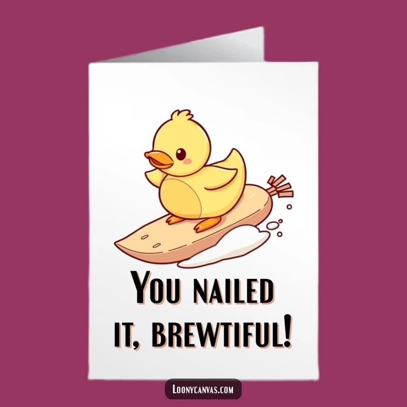 Free Printable Congrats Card: Surfing Duck Teabag Hilarious Downloadable Gift