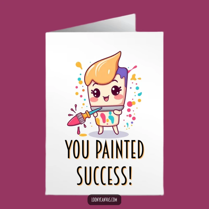Free Printable Paintbrush Congrats Card: Creative Splatter Celebration Downloadable Gift