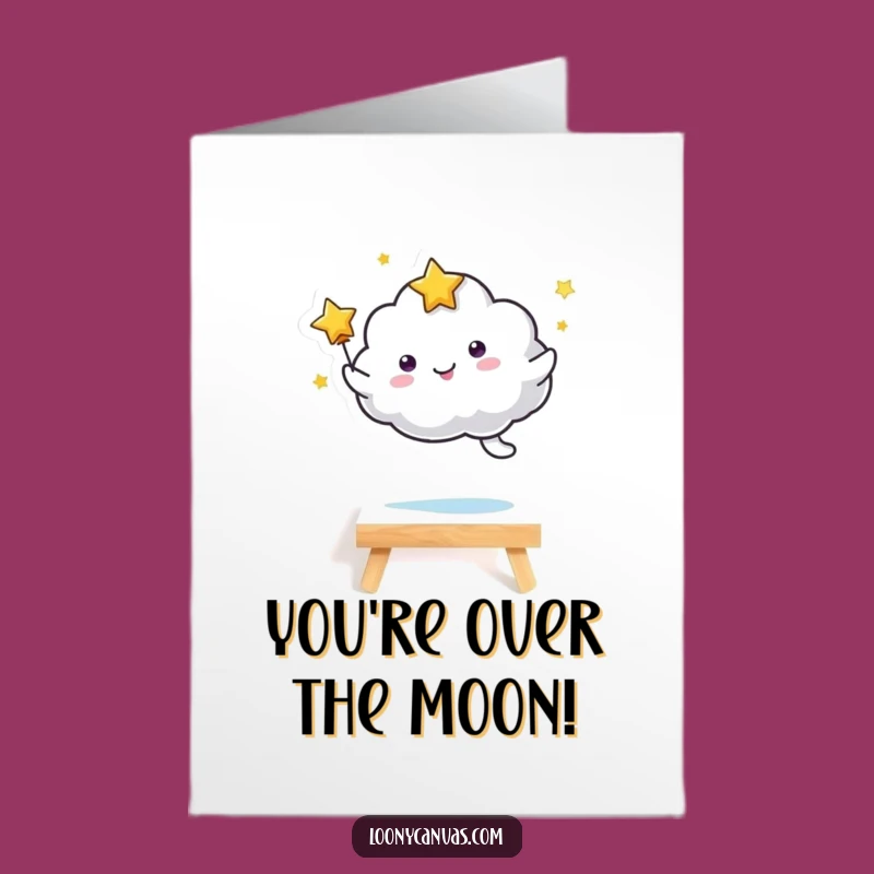 Free Printable Congrats Card: Hilarious Star Cloud Art Leap, Downloadable Gift Idea