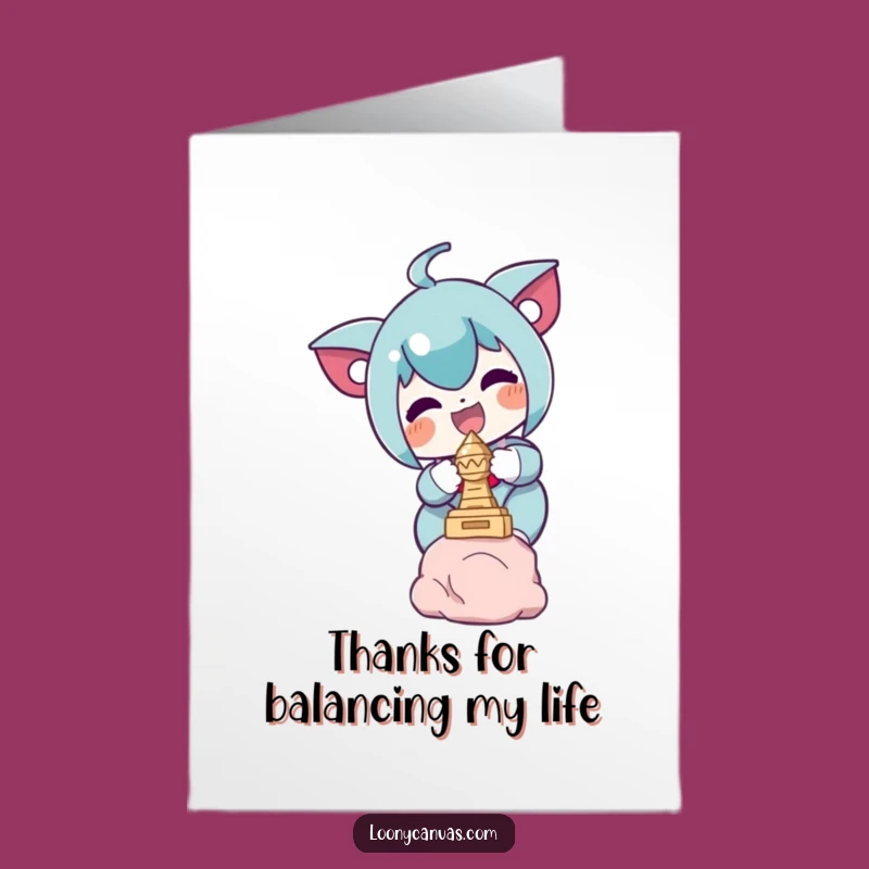 Free Printable Thank You Card: Balancing Art Character Funny Downloadable Gift