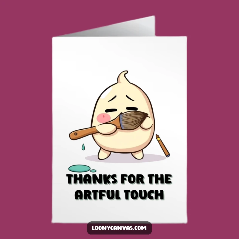 Free Printable Thank You Card: Blob Paintbrush Funny Downloadable Gift