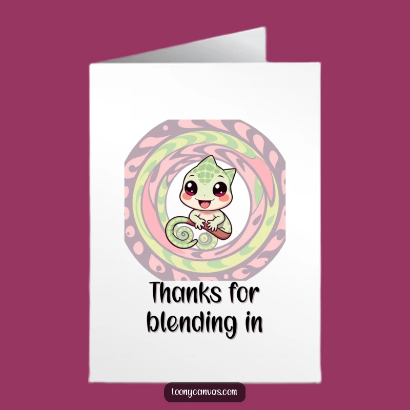 Free Printable Thank You Card: Chameleon's Colorful Thanks Downloadable Gift
