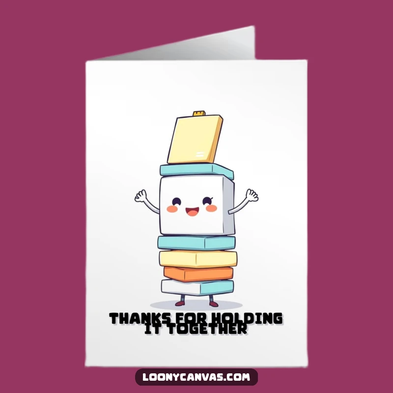 Free Printable Thank You Card: Cube Canvas Stack Funny Downloadable Gift
